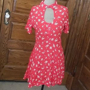 Beautiful floral dainty red dress